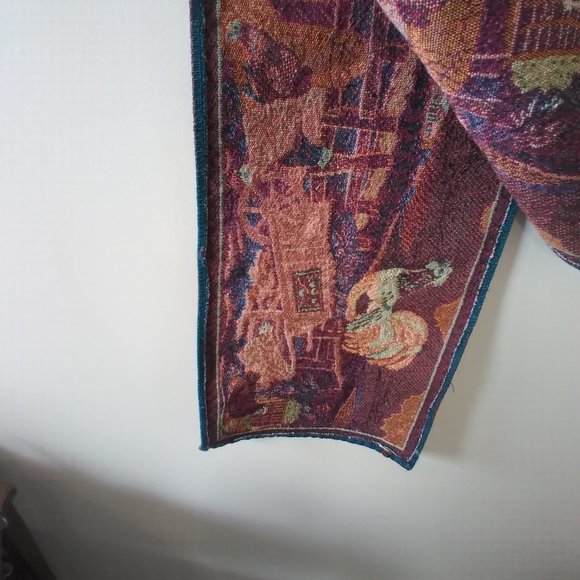 Vintage Farmhouse Chic,Chicken,Rooster Jacquard Table Runner Xlong - Picture 5 of 7